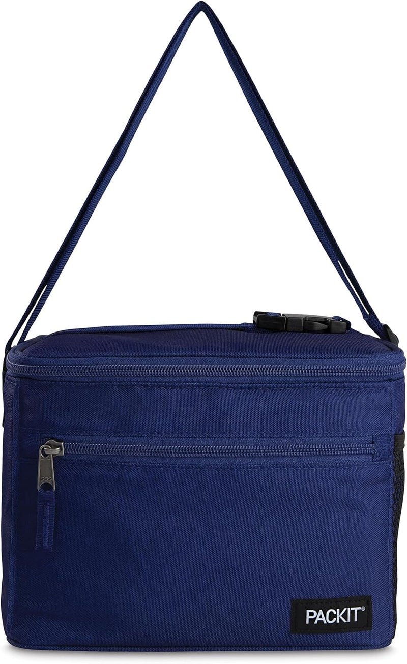 Pac-Kit ® Freezable Essential Cooler, True Blue, Built with EcoFreeze® Technology, Fully Freezable, Collapsible, Reusable, With Adjustable Crossbody Strap, Top Clip Handle, Designed for Fresh Office - Image 1